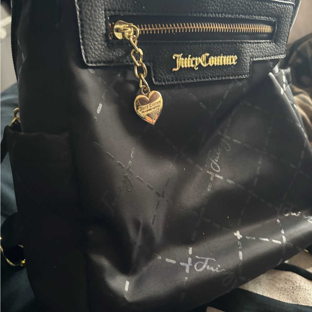 Juicy Couture Black Backpack with Gold Accents